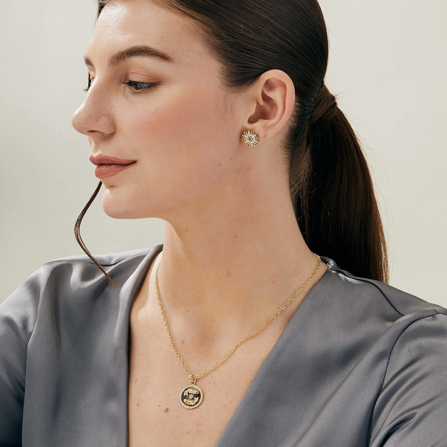 Syna Yellow Gold And Oxidized Silver Koi Fish Pendant With Diamonds 4 Syna Yellow Gold And Oxidized Silver Koi Fish Pendant With Diamonds – Image 2