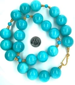 Amazonite And Turquoise Beaded Necklace With Yellow Gold Accents 12 Amazonite And Turquoise Beaded Necklace With Yellow Gold Accents -Mode Bijouterie Magasin 2023 03 01 10 24 24 4 master