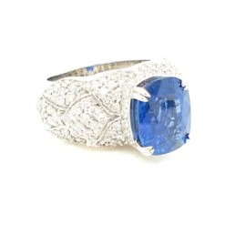 Unknown 6.02 Carat Ceylon Blue Sapphire Art Deco Style Ring 18k White Gold -Mode Bijouterie Magasin 2023 03 30 16 20 10 master