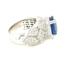 Unknown 6.02 Carat Ceylon Blue Sapphire Art Deco Style Ring 18k White Gold -Mode Bijouterie Magasin 2023 03 30 16 20 30 master