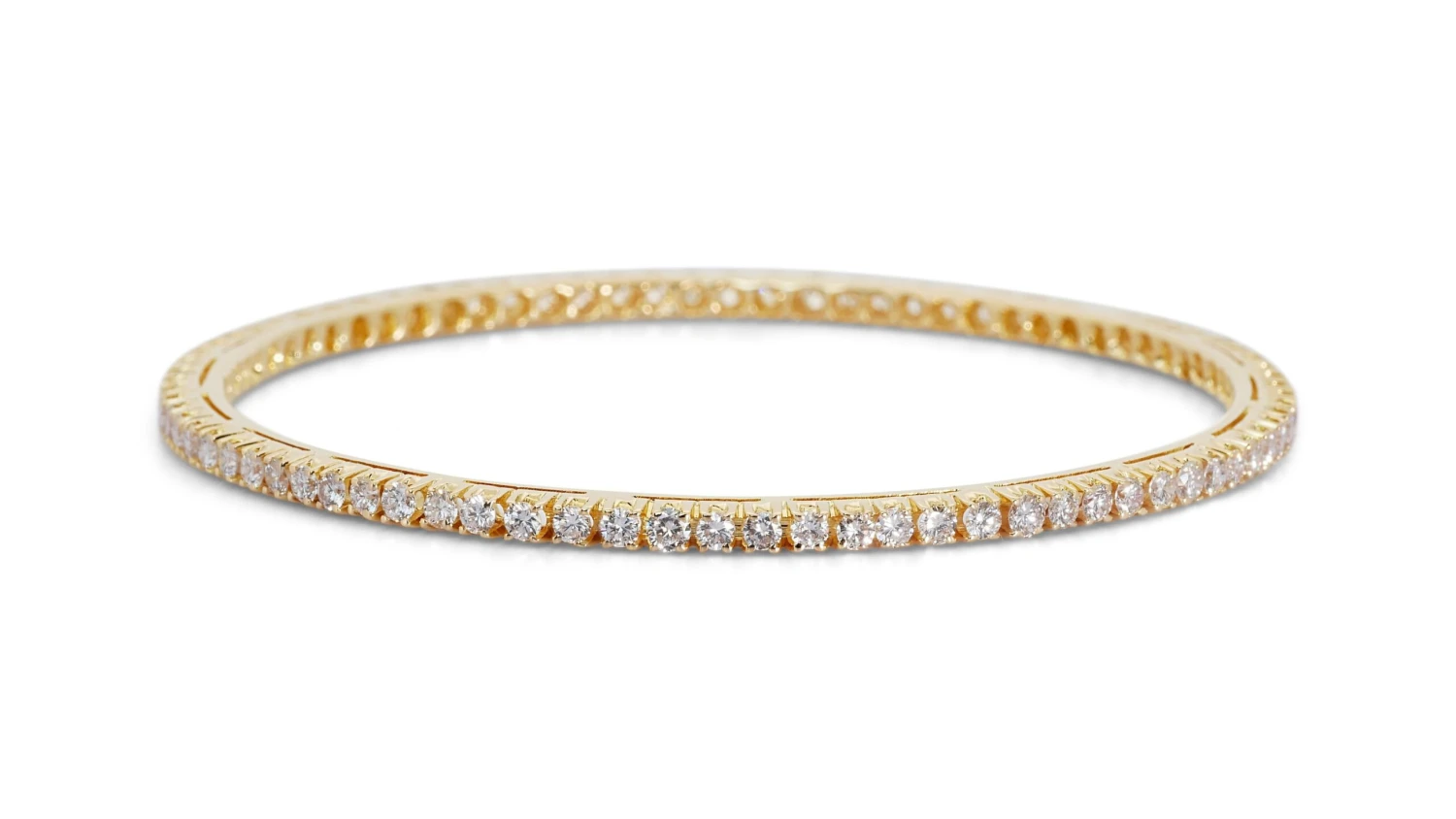 Marvelous 18k Yellow Gold Bangle W/ 3.2 Carat Natural Diamonds IGI Certificate 5 Marvelous 18k Yellow Gold Bangle W/ 3.2 Carat Natural Diamonds IGI Certificate – Image 3