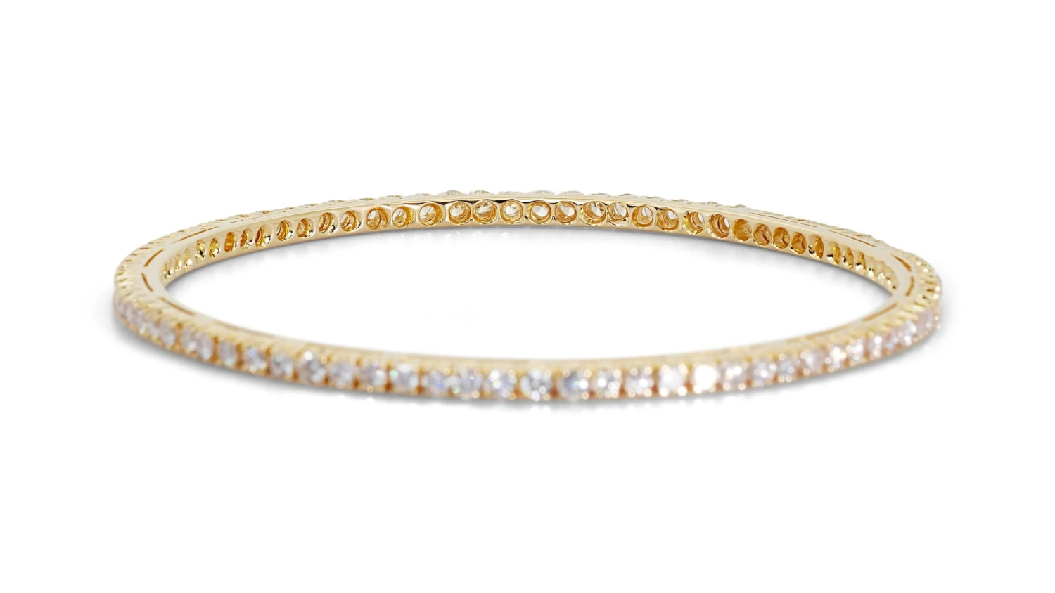 Marvelous 18k Yellow Gold Bangle W/ 3.2 Carat Natural Diamonds IGI Certificate 7 Marvelous 18k Yellow Gold Bangle W/ 3.2 Carat Natural Diamonds IGI Certificate – Image 5