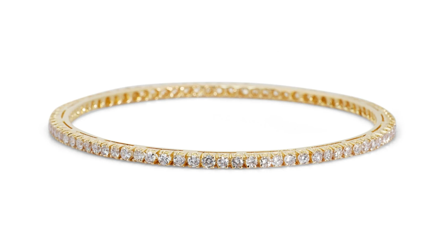 Marvelous 18k Yellow Gold Bangle W/ 3.2 Carat Natural Diamonds IGI Certificate 8 Marvelous 18k Yellow Gold Bangle W/ 3.2 Carat Natural Diamonds IGI Certificate – Image 6