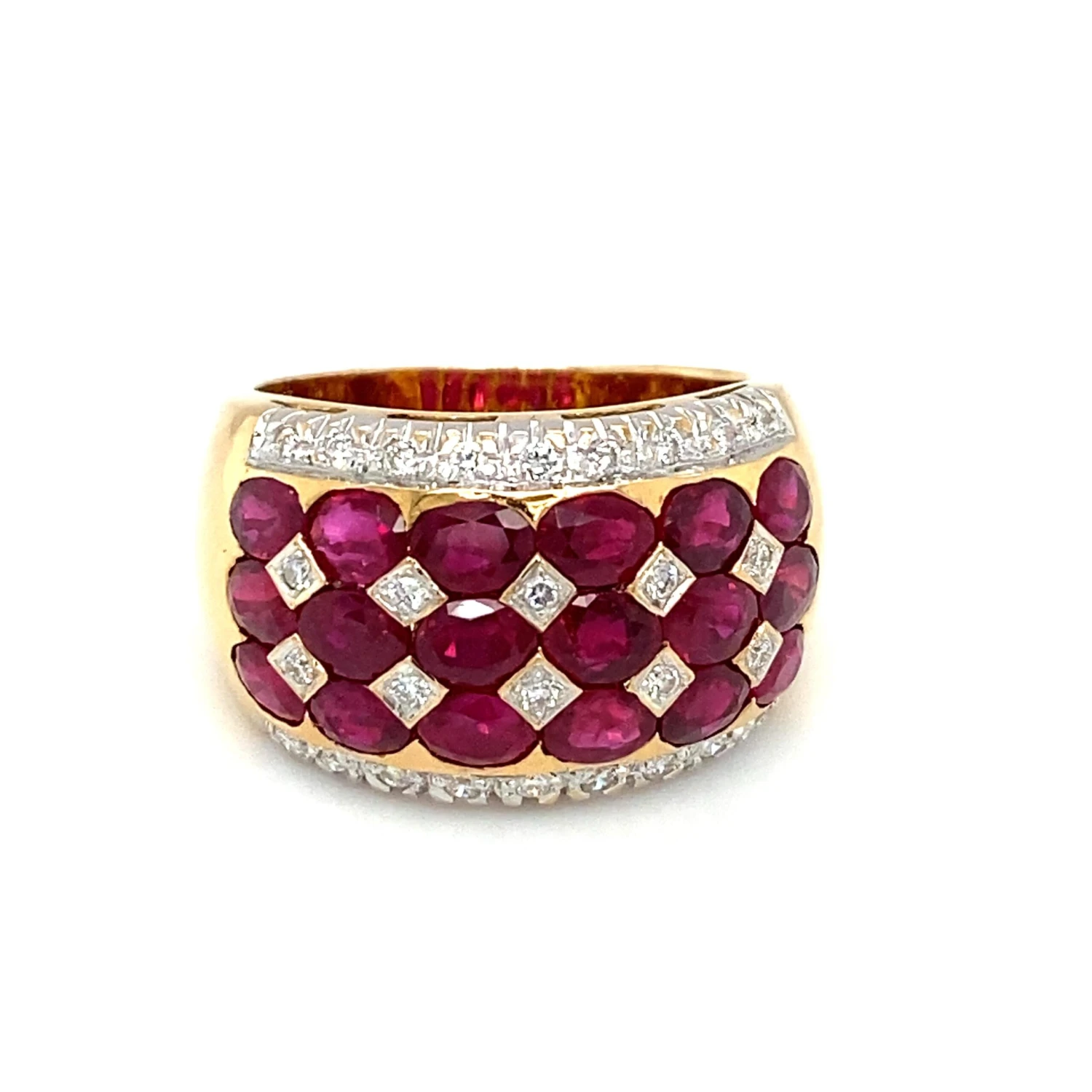 LE VIAN 2 Carat Total Oval Ruby And Diamond Band In 18 Karat Gold 6 LE VIAN 2 Carat Total Oval Ruby And Diamond Band In 18 Karat Gold – Image 4