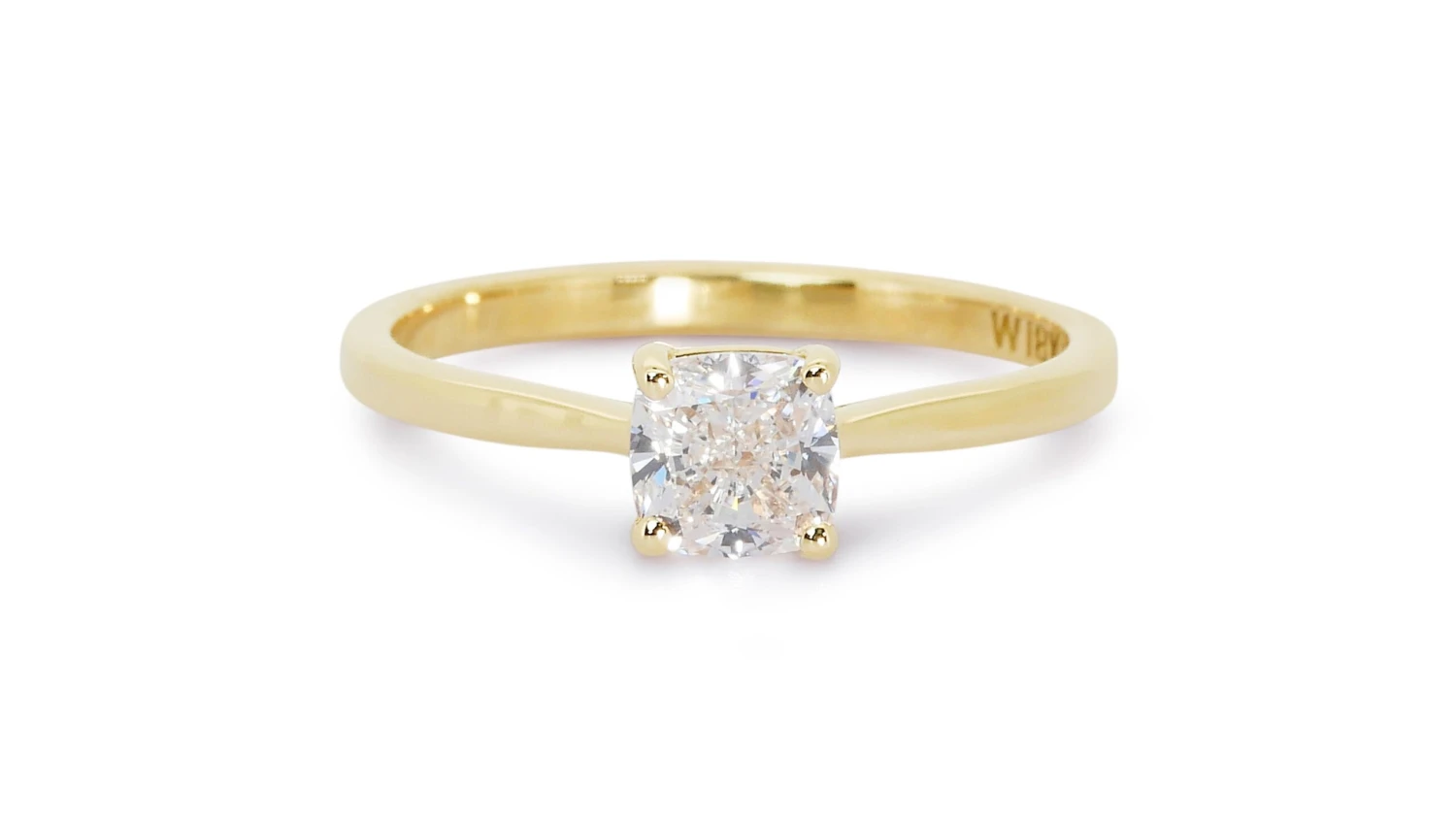 Glamorous 18k Yellow Gold Solitaire Ring W/ 0.79 Carat Natural Diamonds IGI Cert 5 Glamorous 18k Yellow Gold Solitaire Ring W/ 0.79 Carat Natural Diamonds IGI Cert – Image 3