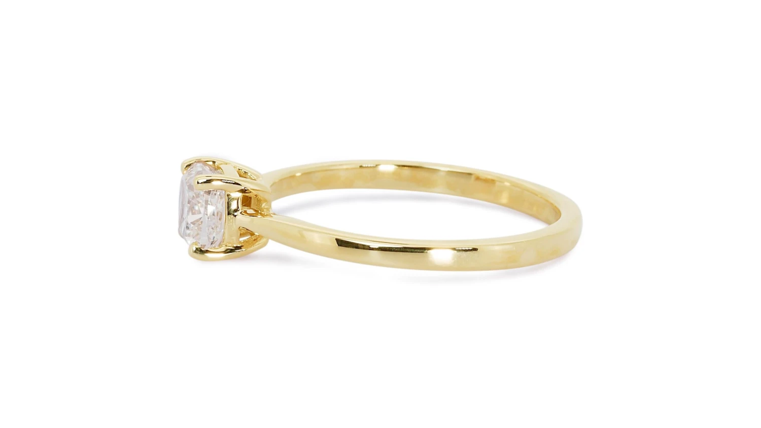 Glamorous 18k Yellow Gold Solitaire Ring W/ 0.79 Carat Natural Diamonds IGI Cert 7 Glamorous 18k Yellow Gold Solitaire Ring W/ 0.79 Carat Natural Diamonds IGI Cert – Image 5