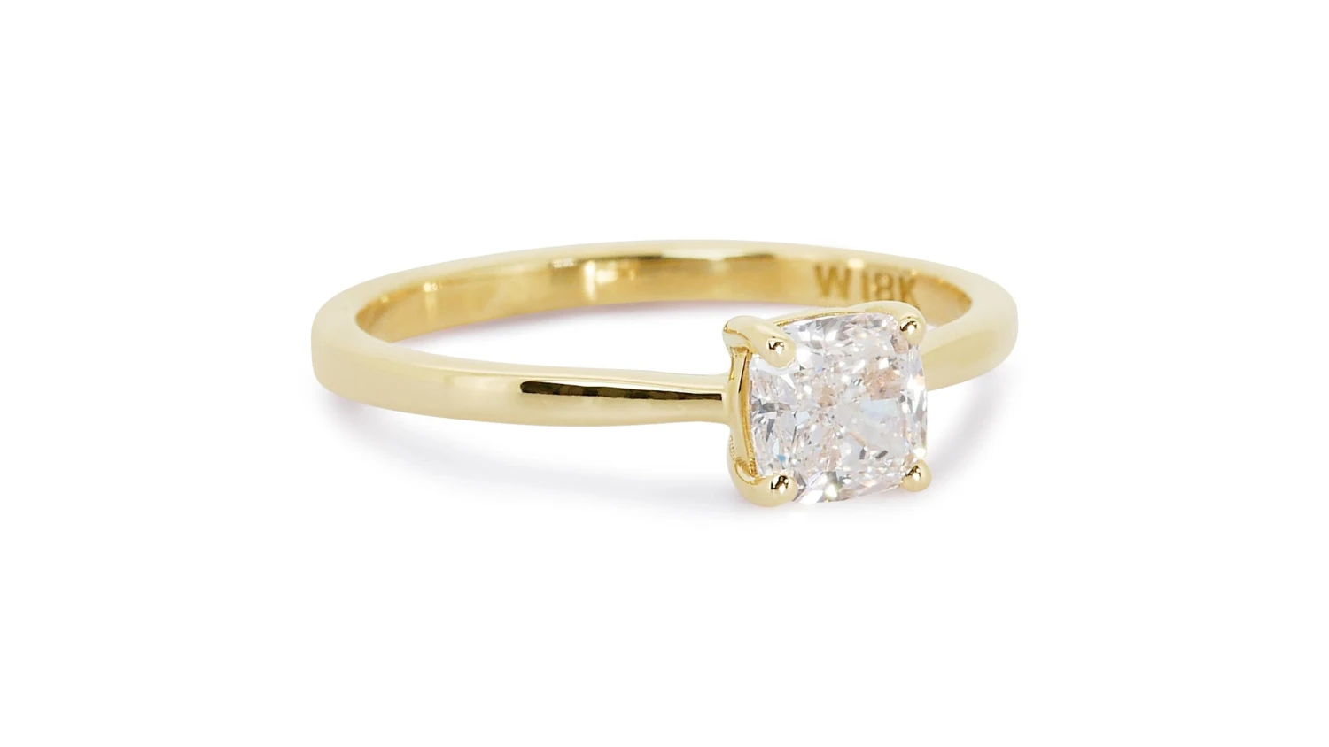 Glamorous 18k Yellow Gold Solitaire Ring W/ 0.79 Carat Natural Diamonds IGI Cert 8 Glamorous 18k Yellow Gold Solitaire Ring W/ 0.79 Carat Natural Diamonds IGI Cert – Image 6