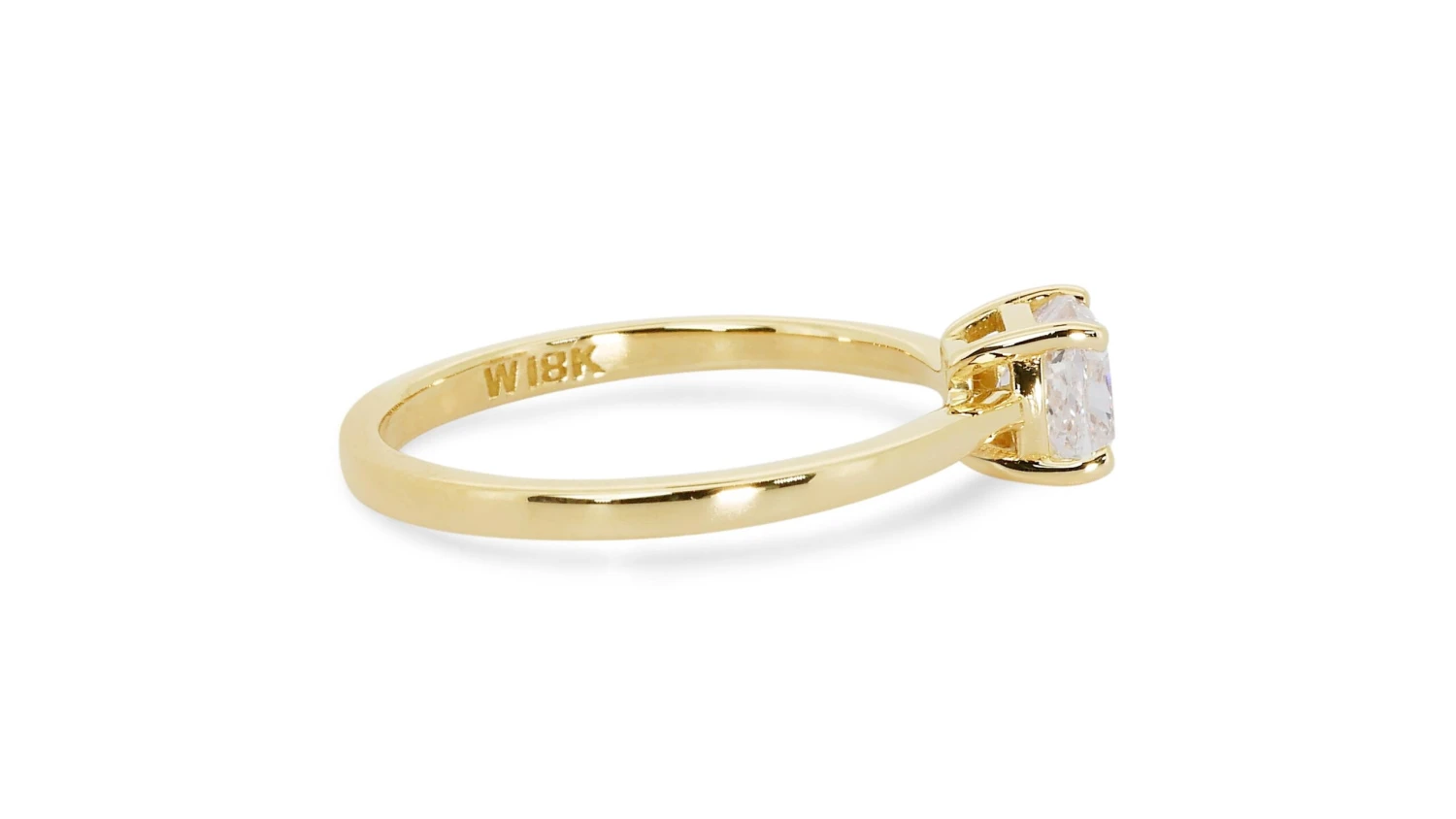 Glamorous 18k Yellow Gold Solitaire Ring W/ 0.79 Carat Natural Diamonds IGI Cert 9 Glamorous 18k Yellow Gold Solitaire Ring W/ 0.79 Carat Natural Diamonds IGI Cert – Image 7