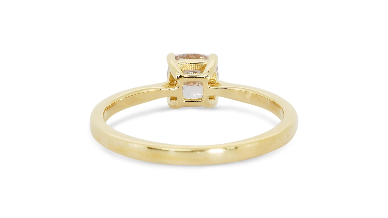 Glamorous 18k Yellow Gold Solitaire Ring W/ 0.79 Carat Natural Diamonds IGI Cert 10 Glamorous 18k Yellow Gold Solitaire Ring W/ 0.79 Carat Natural Diamonds IGI Cert – Image 8