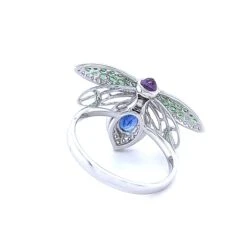 18k White Gold Green Garnet Bee Ring 10 18k White Gold Green Garnet Bee Ring -Mode Bijouterie Magasin 2023 05 29 10 38 28 master