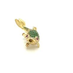 Fancy Diamond & Green Garnet 18k Fish Yellow Gold Brooch 11 Fancy Diamond & Green Garnet 18k Fish Yellow Gold Brooch -Mode Bijouterie Magasin 2023 05 31 14 14 37 2 master