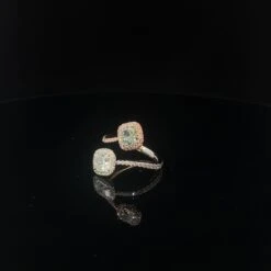 The Luxurious 1ct Fancy Light Green Diamond And 1ct White Diamond Cushion Ring -Mode Bijouterie Magasin 2023 06 13 12 02 41 master