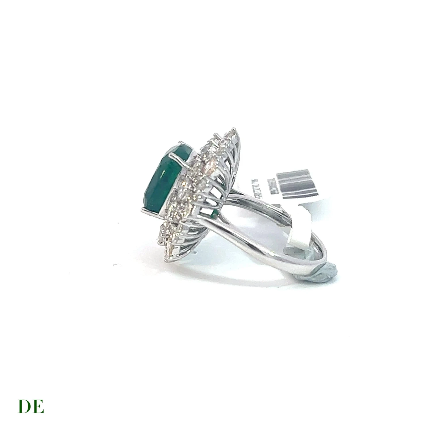 Emerald 6.05 Carat & Diamond 3.03 Carat Engagement Statement Cocktail Ring 5 Emerald 6.05 Carat & Diamond 3.03 Carat Engagement Statement Cocktail Ring – Image 3