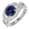 Unknown GIA Certified 2.91 Carat Round Sapphire Diamond Swirl Halo Gold Engagement Ring 2 Unknown GIA Certified 2.91 Carat Round Sapphire Diamond Swirl Halo Gold Engagement Ring -Mode Bijouterie Magasin 2059663 datamatics