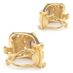 Unknown Gold Plated Sterling Silver Amethyst And White Topaz Earrings -Mode Bijouterie Magasin 210 997 3 master