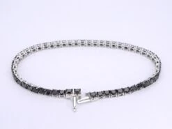 Unknown White Gold Tennis Bracelet Set With Black Diamonds 11 Unknown White Gold Tennis Bracelet Set With Black Diamonds -Mode Bijouterie Magasin 2115 2 master