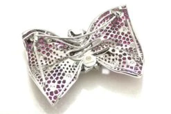 Diamond Ruby White Gold Handcrafted In Italy Papillon Bow Chocker Brooch -Mode Bijouterie Magasin 2173Sb01 1 org master