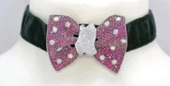 Diamond Ruby White Gold Handcrafted In Italy Papillon Bow Chocker Brooch -Mode Bijouterie Magasin 2173Sb01 collo master