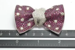 Diamond Ruby White Gold Handcrafted In Italy Papillon Bow Chocker Brooch -Mode Bijouterie Magasin 2173 Sb master