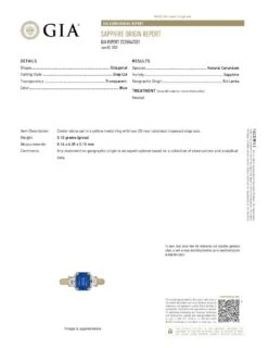 Unknown GIA Ceylon Sapphire Diamond 18k Yellow Gold Three Stone Ring -Mode Bijouterie Magasin 2225947031 master