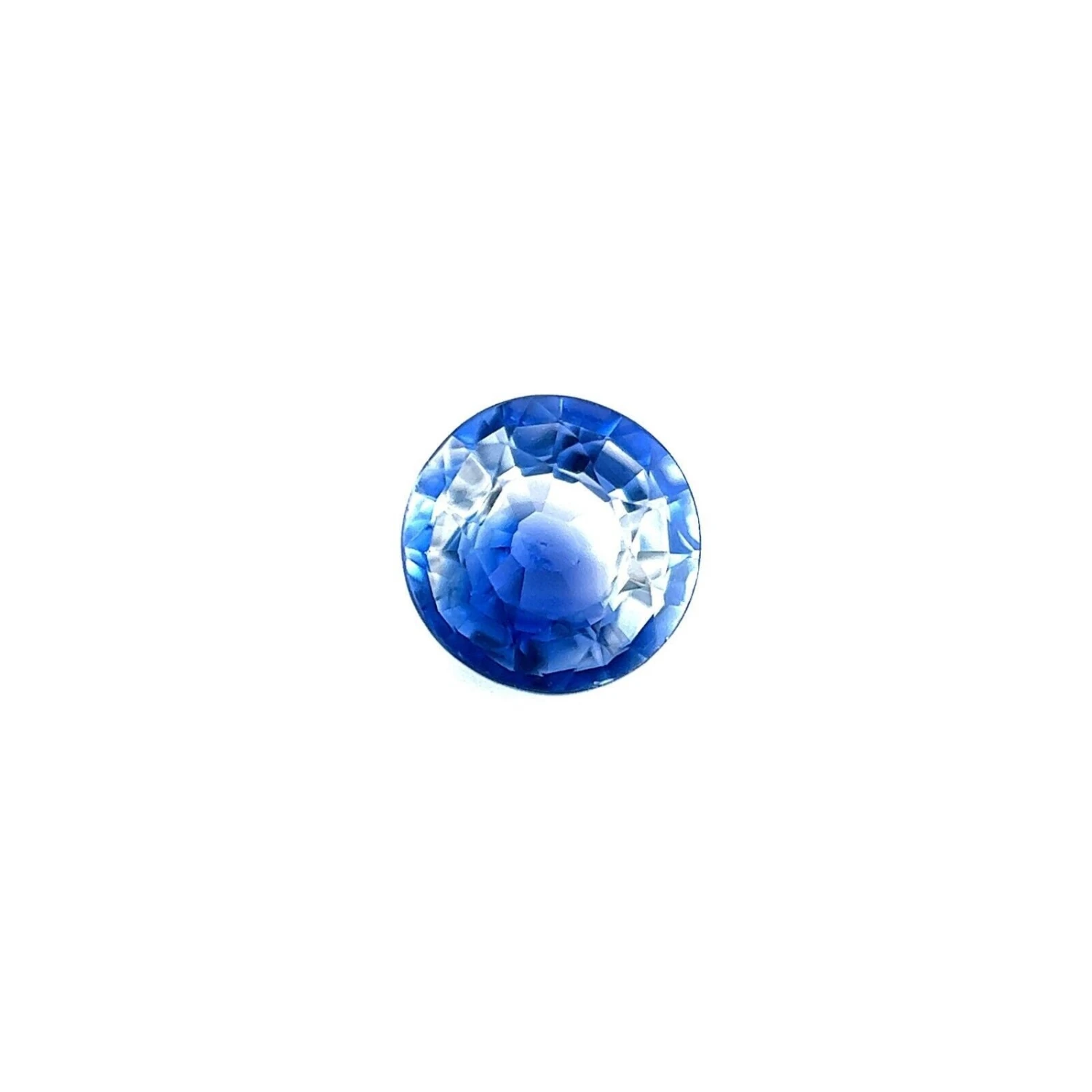 Bi Color Ceylon Sapphire 0.68ct Blue White Natural Round Cut Rare Gem VS 3 Bi Color Ceylon Sapphire 0.68ct Blue White Natural Round Cut Rare Gem VS