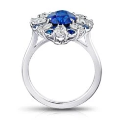 3.11 Carat Oval Blue Sapphire And Diamond Ring -Mode Bijouterie Magasin 23303 C master