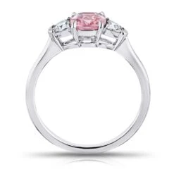 1.29 Carat Cushion Padparadscha Sapphire And Diamond Ring -Mode Bijouterie Magasin 23393 C master