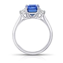 3.18 Carat Emerald Cut Blue Sapphire And Diamond Ring 10 3.18 Carat Emerald Cut Blue Sapphire And Diamond Ring -Mode Bijouterie Magasin 23780 C master