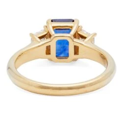 Unknown GIA Ceylon Sapphire Diamond 18k Yellow Gold Three Stone Ring -Mode Bijouterie Magasin 23815 3 master