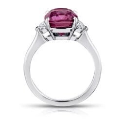 5.88 Carat Cushion Pinkish Red Sapphire And Diamond Ring -Mode Bijouterie Magasin 23901 C master
