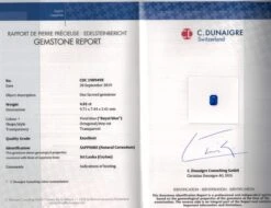 4.01 Carat Emerald Cut Blue Sapphire And Diamond Ring -Mode Bijouterie Magasin 23906 CDC master