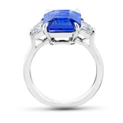 6.60 Carat Emerald Blue Sapphire And Diamond Platinum Ring 9 6.60 Carat Emerald Blue Sapphire And Diamond Platinum Ring -Mode Bijouterie Magasin 24431 C sm master