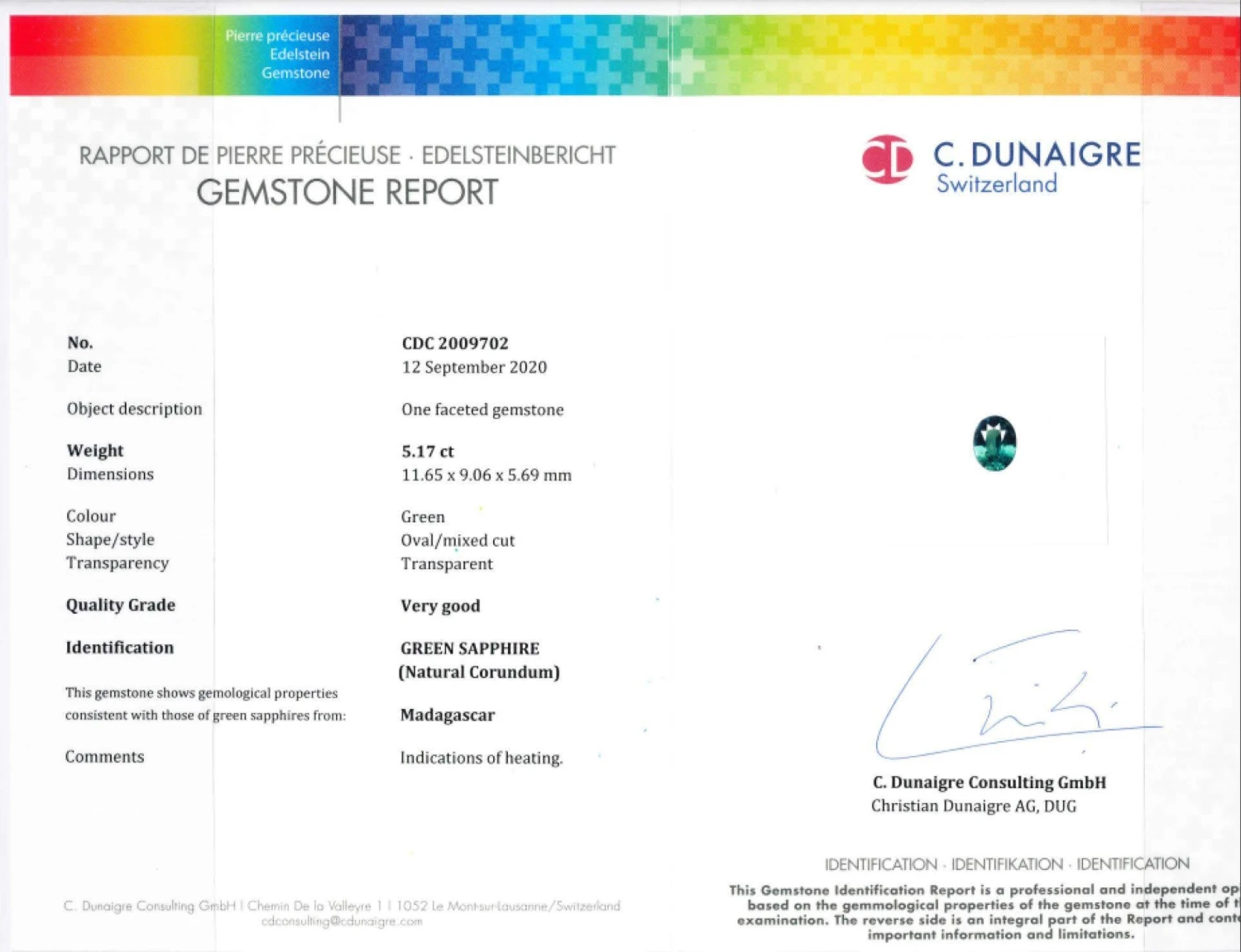 5.17 Carat Oval Green Sapphire And Diamond Platinum Ring 6 5.17 Carat Oval Green Sapphire And Diamond Platinum Ring – Image 4