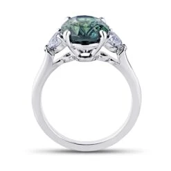 5.17 Carat Oval Green Sapphire And Diamond Platinum Ring 9 5.17 Carat Oval Green Sapphire And Diamond Platinum Ring -Mode Bijouterie Magasin 24444 C master