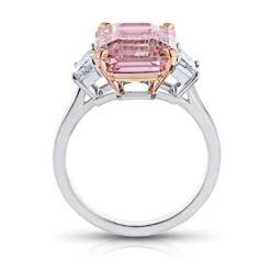 8.09 Carat Emerald Pink Sapphire And Diamond Platinum Ring -Mode Bijouterie Magasin 24740 C sm master