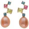 Pink Baroque Pearl Blue Green Pink 18 Karat Solid Gold Drop Classic Earrings -Mode Bijouterie Magasin 2559213 master