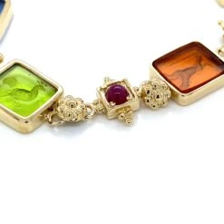 Tagliamonte Ruby Colored Venetian Glass 14k Yellow Gold Bracelet -Mode Bijouterie Magasin 259995 B master