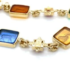 Tagliamonte Ruby Colored Venetian Glass 14k Yellow Gold Bracelet -Mode Bijouterie Magasin 259995 C master
