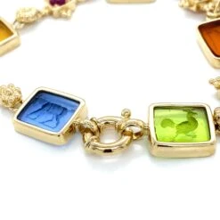 Tagliamonte Ruby Colored Venetian Glass 14k Yellow Gold Bracelet -Mode Bijouterie Magasin 259995 D master