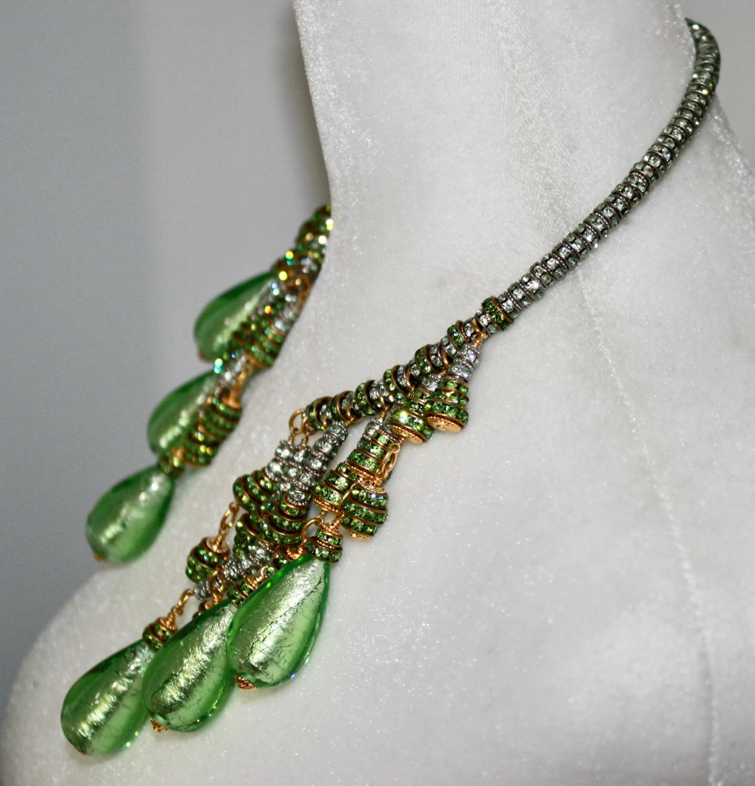 Francoise Montague Green Murano Glass Drop Choker 4 Francoise Montague Green Murano Glass Drop Choker – Image 2