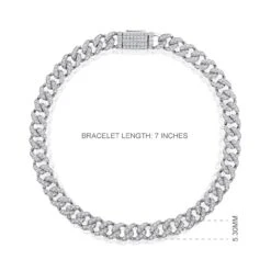 Certified 10k Gold 1.3 Carat Natural Diamond Cuban Link Chain White Bracelet -Mode Bijouterie Magasin 27 02 20204788 1 master