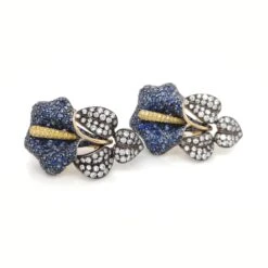 Sapphire And Diamond Calla Lily Earrings -Mode Bijouterie Magasin 28611E2 master