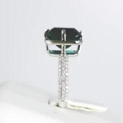 GIA 18k 6.26 Carat Indicolite Tourmaline Antique Art Deco Style Engagement Ring 17 GIA 18k 6.26 Carat Indicolite Tourmaline Antique Art Deco Style Engagement Ring -Mode Bijouterie Magasin 2 1 master