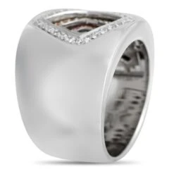 Piero Milano 18Karat White Gold 0.21Carat Diamond And Sapphire Wide Ring -Mode Bijouterie Magasin 2 master 14