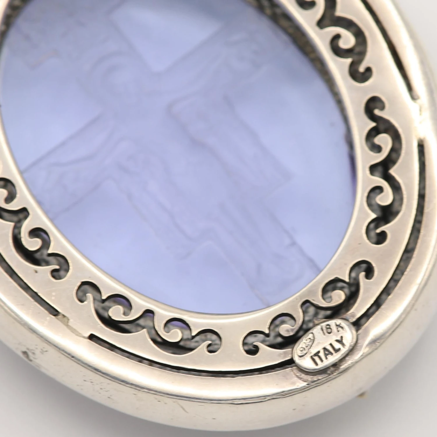 Unknown Light Purple Italian Murano Glass Pendant Cameo Of Crucified Cross 4 Unknown Light Purple Italian Murano Glass Pendant Cameo Of Crucified Cross – Image 2