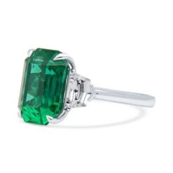 5.02 Carat Emerald Cut Natural Emerald & 1.02ctw Diamond Platinum Ring -Mode Bijouterie Magasin 2 master 5