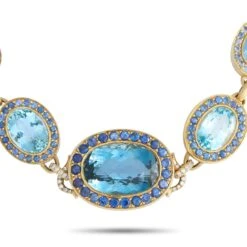 Gigi 18K Yellow Gold 1.0C Diamond, Sapphire, Topaz And Aquamarine Necklace -Mode Bijouterie Magasin 2 master 58