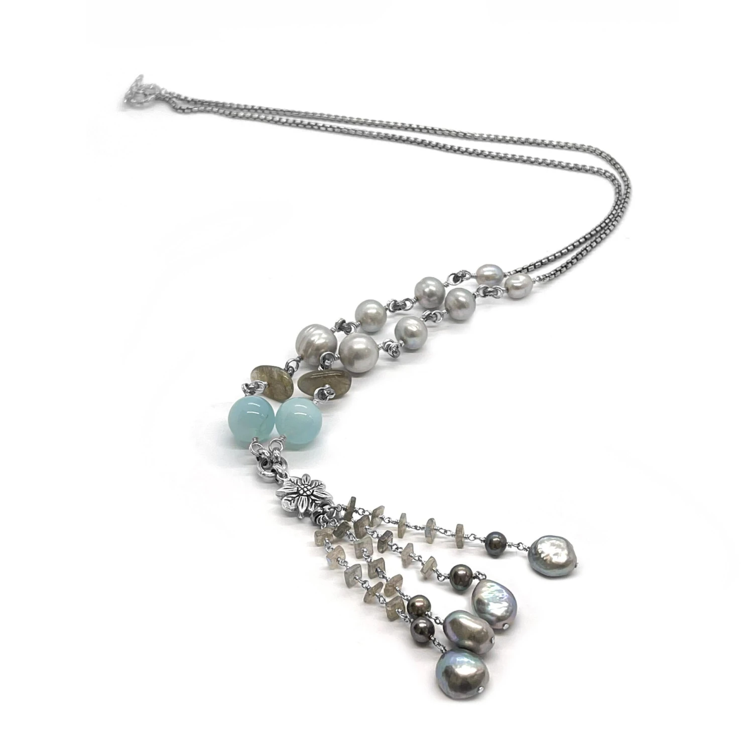 Stephen Dweck Terraquatic Sterling Silver And Pearl Necklace 4 Stephen Dweck Terraquatic Sterling Silver And Pearl Necklace – Image 2