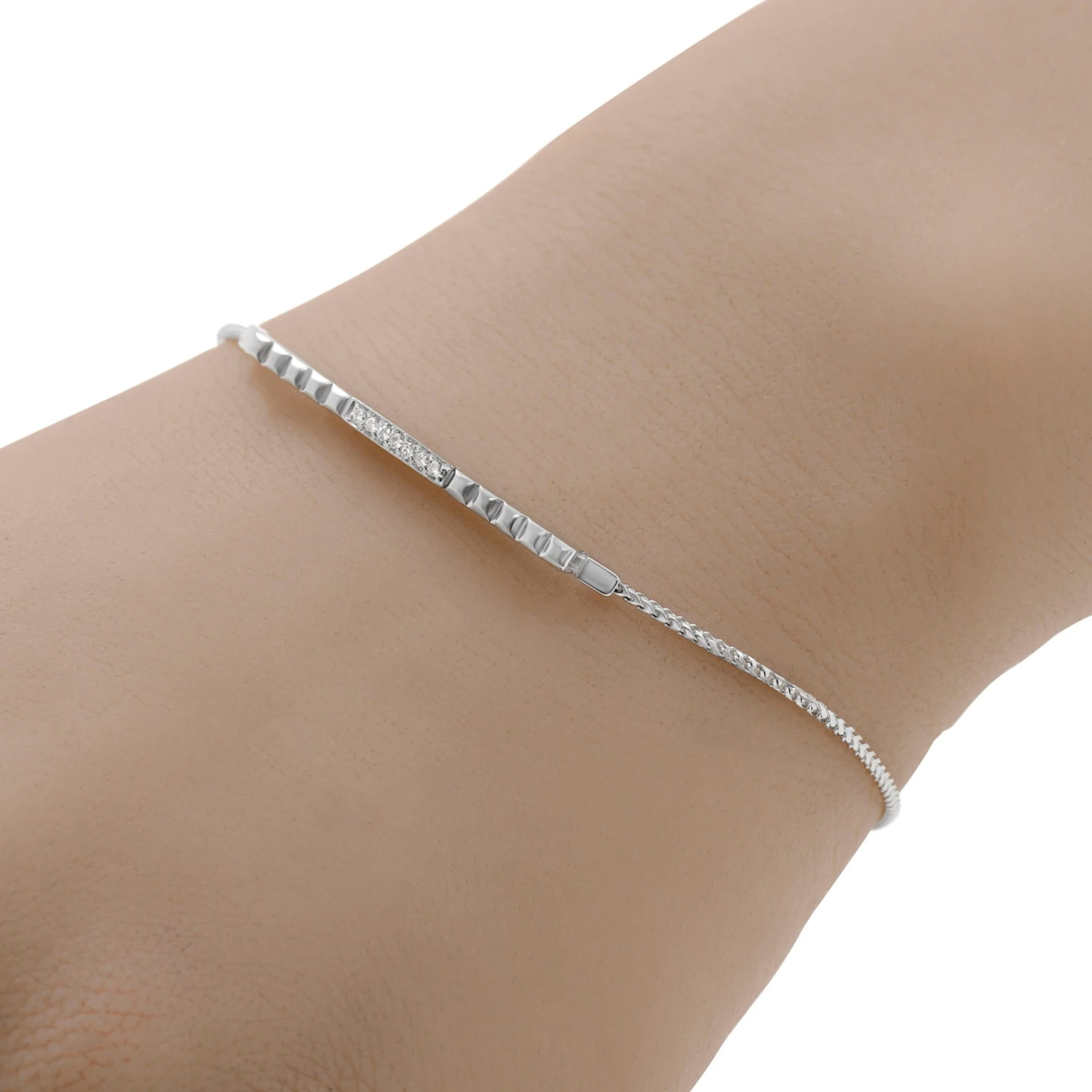 Bliss By Damiani 18k White And Rose Gold Diamond Chain Bracelet 4 Bliss By Damiani 18k White And Rose Gold Diamond Chain Bracelet – Image 2