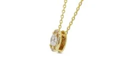 Marvelous 18k Yellow Gold Halo Necklace W/ 0.66ct Natural Diamonds AIG Cert -Mode Bijouterie Magasin 2b57e0b7 2b4e 4829 affe d3c9446a2b27 master